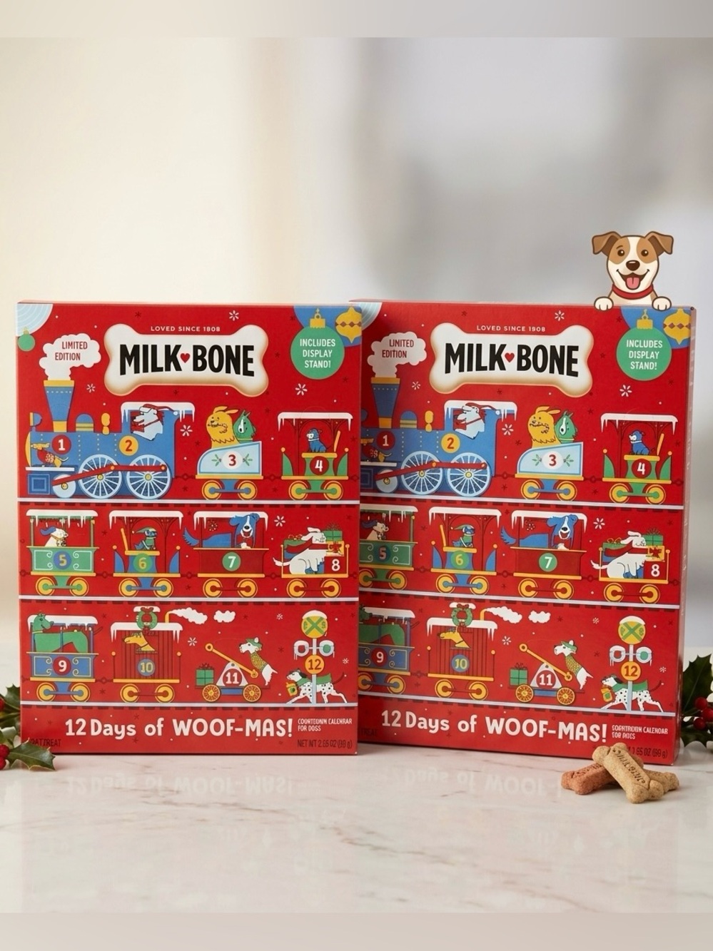 Milk-Bone 12 Days of Woof-mas Holiday Countdown for Dogs - Red